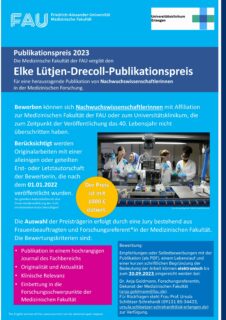 Zum Artikel "Neuer Publikationspreis für Nachwuchswissenschaftlerinnen in der medizinischen Forschung"