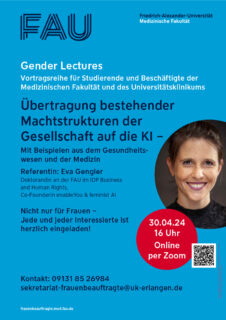 Plakat für die Gender Lecture mit Frau Eva Gengler