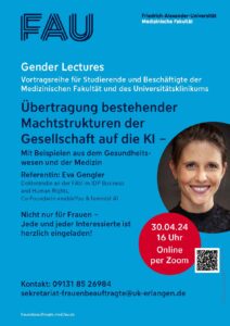 Plakat Gender Lecture mit Frau Eva Gengler